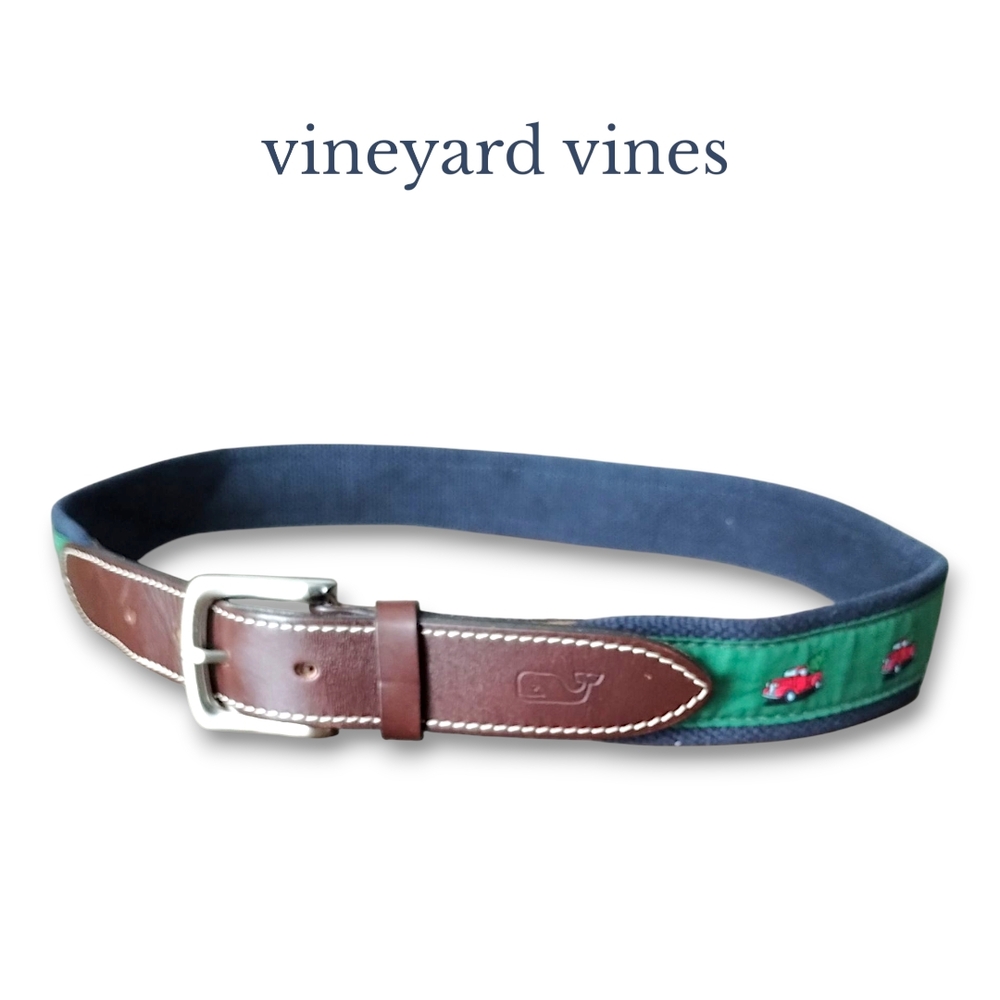 Vineyard Vines Men's Truck And Tree Canvas Club Belt